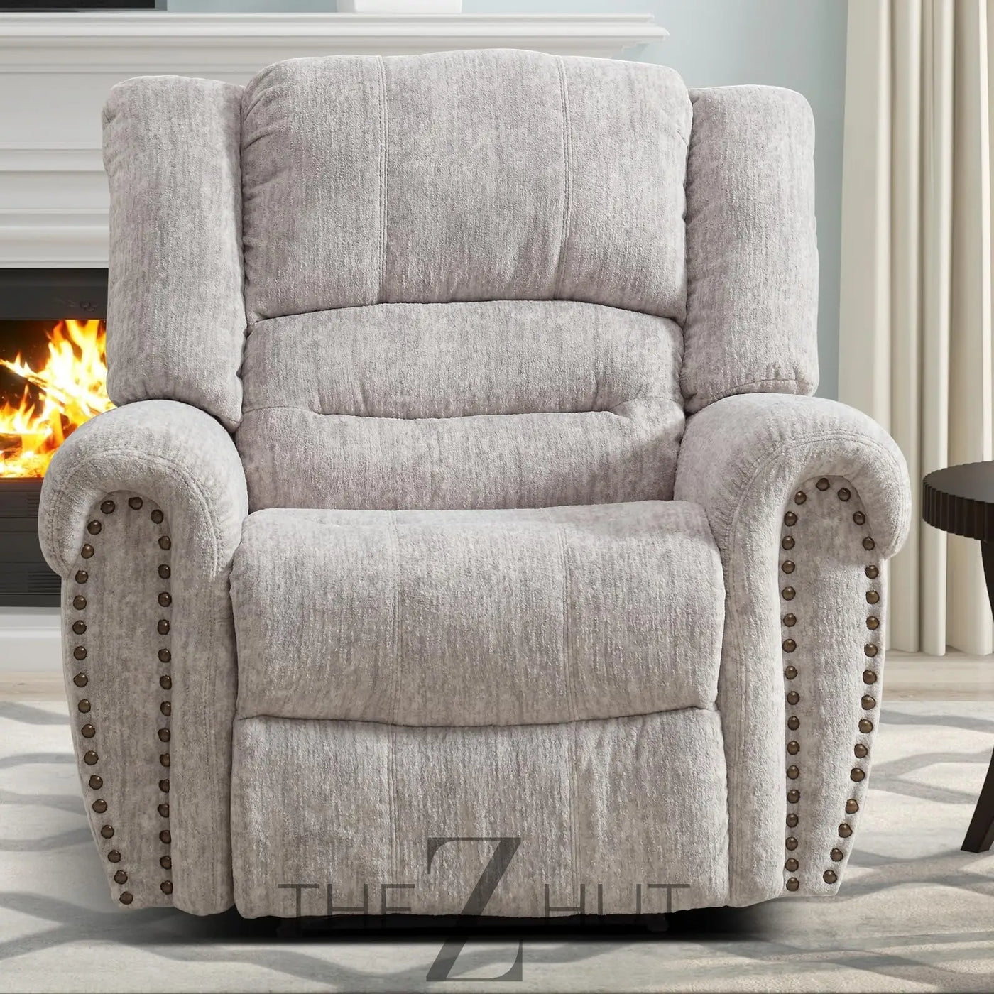 CANMOV Leather Recliner Chair, Classic and Traditional Manual Recliner Chair with Comfortable Arms and Back Single Sofa for Living Room, Nut Brown THE Z HUT