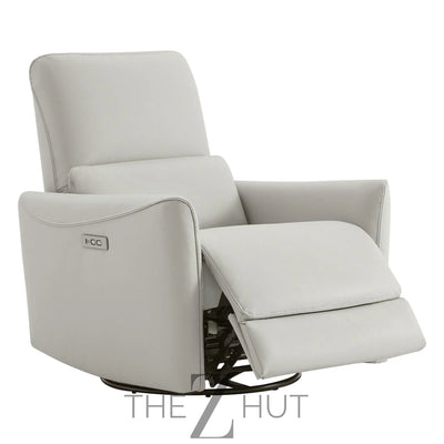 CHITA Power Recliner Chair Swivel Glider, FSC Certified Upholstered Faux Leather Living Room Nursery Reclining Sofa Chair with Lumbar Support, Cognac Brown THE Z HUT