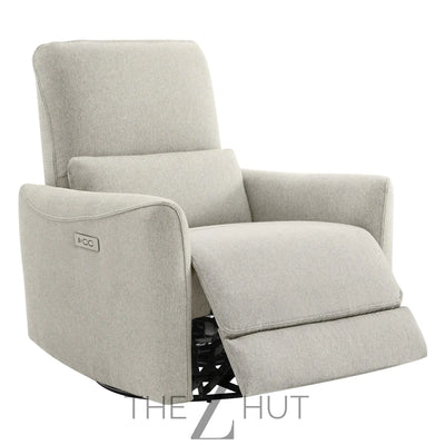 CHITA Power Recliner Chair Swivel Glider, FSC Certified Upholstered Faux Leather Living Room Nursery Reclining Sofa Chair with Lumbar Support, Cognac Brown THE Z HUT