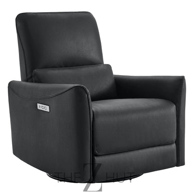 CHITA Power Recliner Chair Swivel Glider, FSC Certified Upholstered Faux Leather Living Room Nursery Reclining Sofa Chair with Lumbar Support, Cognac Brown THE Z HUT