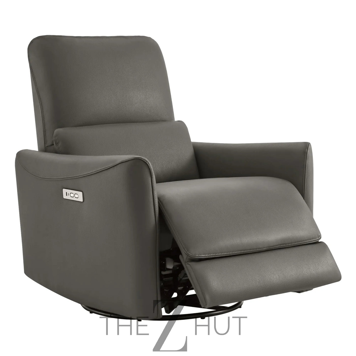 CHITA Power Recliner Chair Swivel Glider, FSC Certified Upholstered Faux Leather Living Room Nursery Reclining Sofa Chair with Lumbar Support, Cognac Brown THE Z HUT