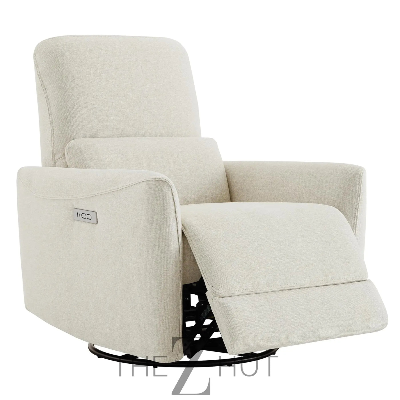 CHITA Power Recliner Chair Swivel Glider, FSC Certified Upholstered Faux Leather Living Room Nursery Reclining Sofa Chair with Lumbar Support, Cognac Brown THE Z HUT