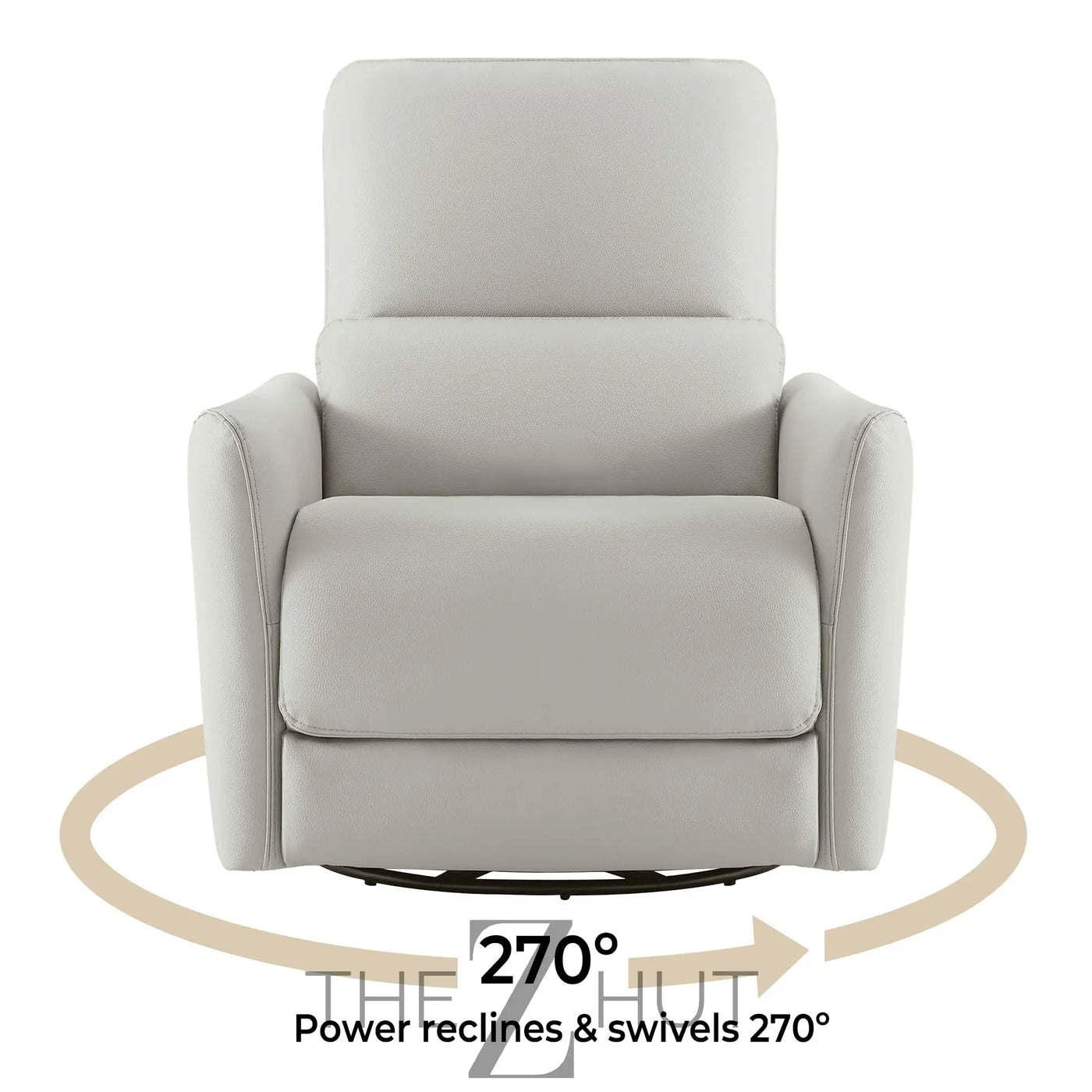 CHITA Power Recliner Chair Swivel Glider, FSC Certified Upholstered Faux Leather Living Room Nursery Reclining Sofa Chair with Lumbar Support, Cognac Brown THE Z HUT