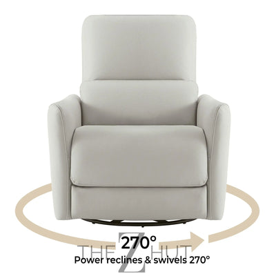 CHITA Power Recliner Chair Swivel Glider, FSC Certified Upholstered Faux Leather Living Room Nursery Reclining Sofa Chair with Lumbar Support, Cognac Brown THE Z HUT
