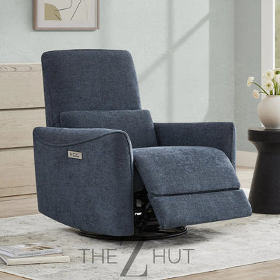 CHITA Power Recliner Chair Swivel Glider, FSC Certified Upholstered Faux Leather Living Room Nursery Reclining Sofa Chair with Lumbar Support, Cognac Brown THE Z HUT