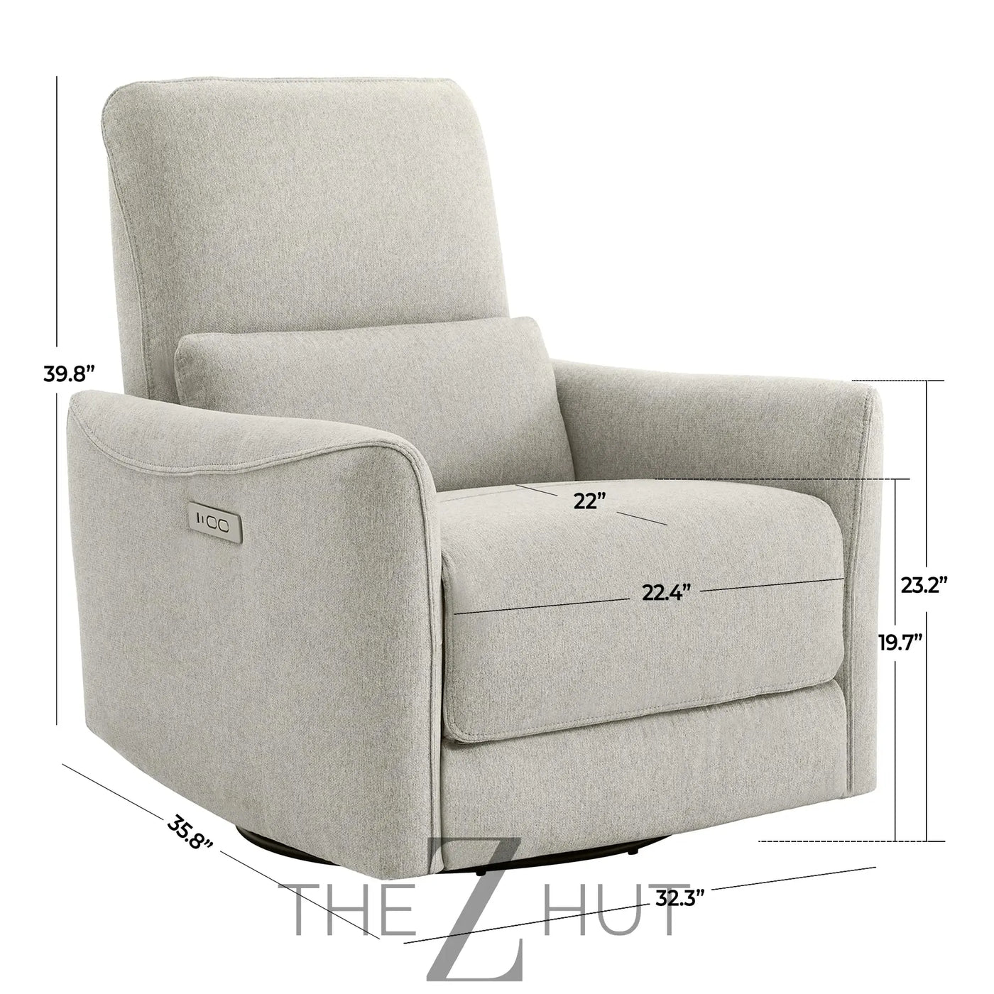 CHITA Power Recliner Chair Swivel Glider, FSC Certified Upholstered Faux Leather Living Room Nursery Reclining Sofa Chair with Lumbar Support, Cognac Brown THE Z HUT