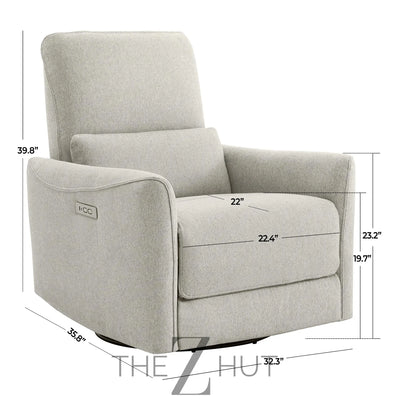 CHITA Power Recliner Chair Swivel Glider, FSC Certified Upholstered Faux Leather Living Room Nursery Reclining Sofa Chair with Lumbar Support, Cognac Brown THE Z HUT