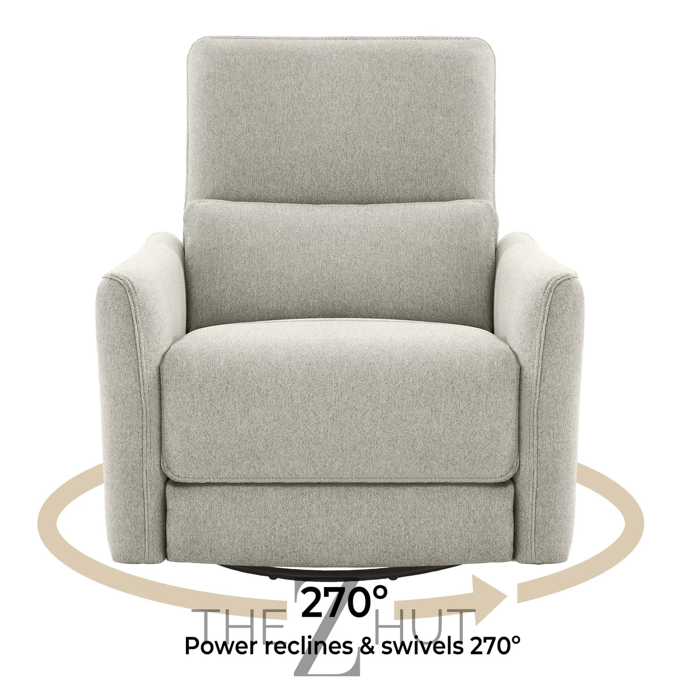 CHITA Power Recliner Chair Swivel Glider, FSC Certified Upholstered Faux Leather Living Room Nursery Reclining Sofa Chair with Lumbar Support, Cognac Brown THE Z HUT