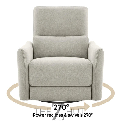 CHITA Power Recliner Chair Swivel Glider, FSC Certified Upholstered Faux Leather Living Room Nursery Reclining Sofa Chair with Lumbar Support, Cognac Brown THE Z HUT