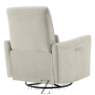 CHITA Power Recliner Chair Swivel Glider, FSC Certified Upholstered Faux Leather Living Room Nursery Reclining Sofa Chair with Lumbar Support, Cognac Brown THE Z HUT