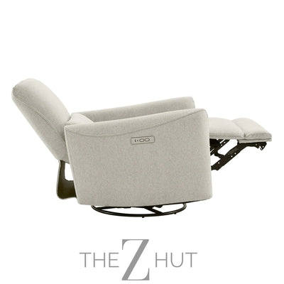 CHITA Power Recliner Chair Swivel Glider, FSC Certified Upholstered Faux Leather Living Room Nursery Reclining Sofa Chair with Lumbar Support, Cognac Brown THE Z HUT