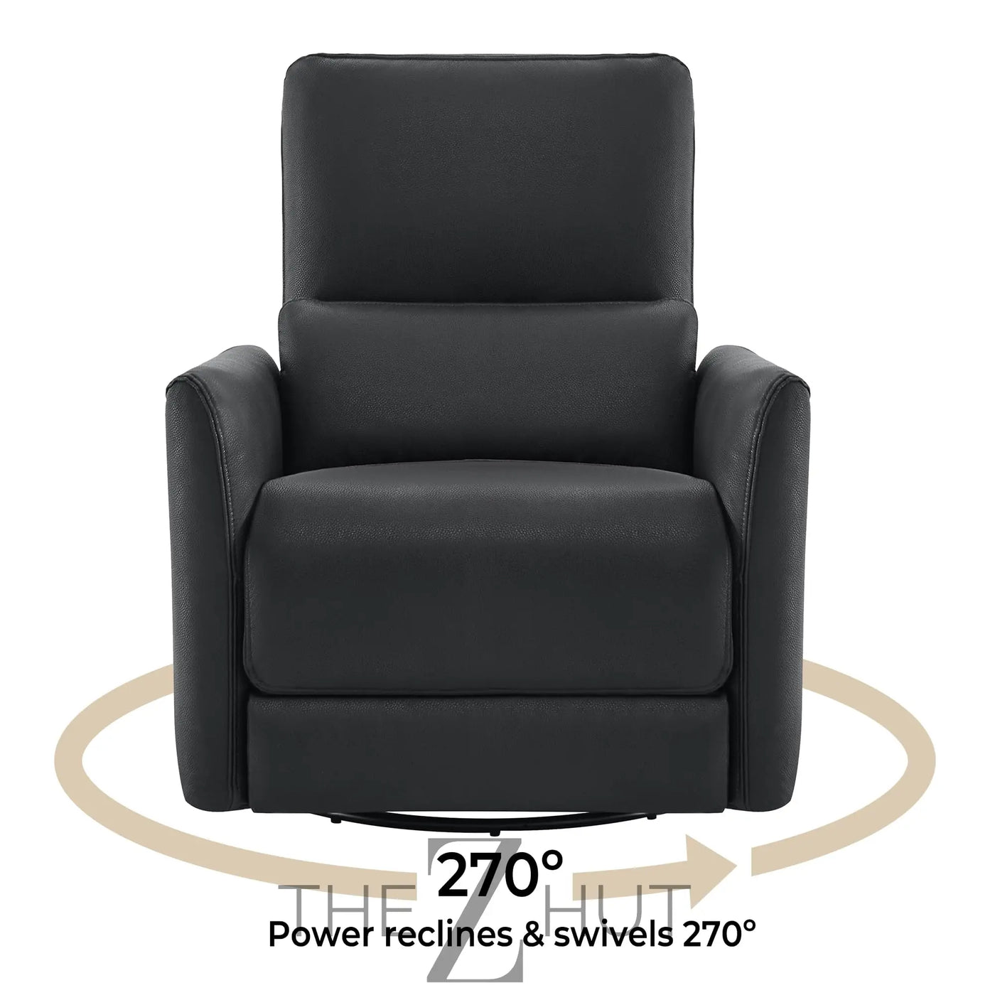 CHITA Power Recliner Chair Swivel Glider, FSC Certified Upholstered Faux Leather Living Room Nursery Reclining Sofa Chair with Lumbar Support, Cognac Brown THE Z HUT