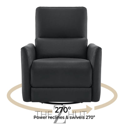 CHITA Power Recliner Chair Swivel Glider, FSC Certified Upholstered Faux Leather Living Room Nursery Reclining Sofa Chair with Lumbar Support, Cognac Brown THE Z HUT