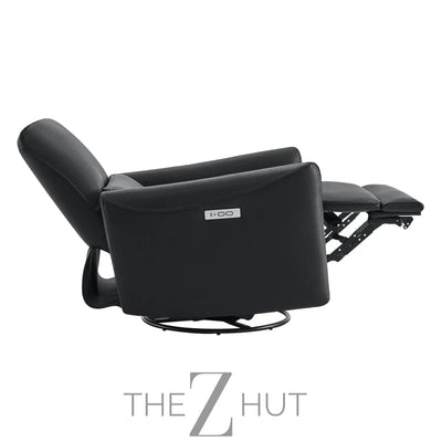 CHITA Power Recliner Chair Swivel Glider, FSC Certified Upholstered Faux Leather Living Room Nursery Reclining Sofa Chair with Lumbar Support, Cognac Brown THE Z HUT