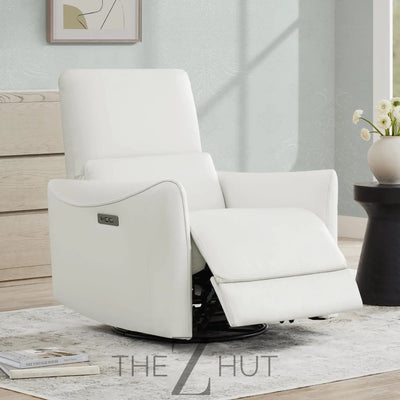 CHITA Power Recliner Chair Swivel Glider, FSC Certified Upholstered Faux Leather Living Room Nursery Reclining Sofa Chair with Lumbar Support, Cognac Brown THE Z HUT