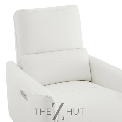 CHITA Power Recliner Chair Swivel Glider, FSC Certified Upholstered Faux Leather Living Room Nursery Reclining Sofa Chair with Lumbar Support, Cognac Brown THE Z HUT
