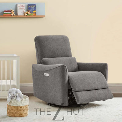 CHITA Power Recliner Chair Swivel Glider, FSC Certified Upholstered Faux Leather Living Room Nursery Reclining Sofa Chair with Lumbar Support, Cognac Brown THE Z HUT