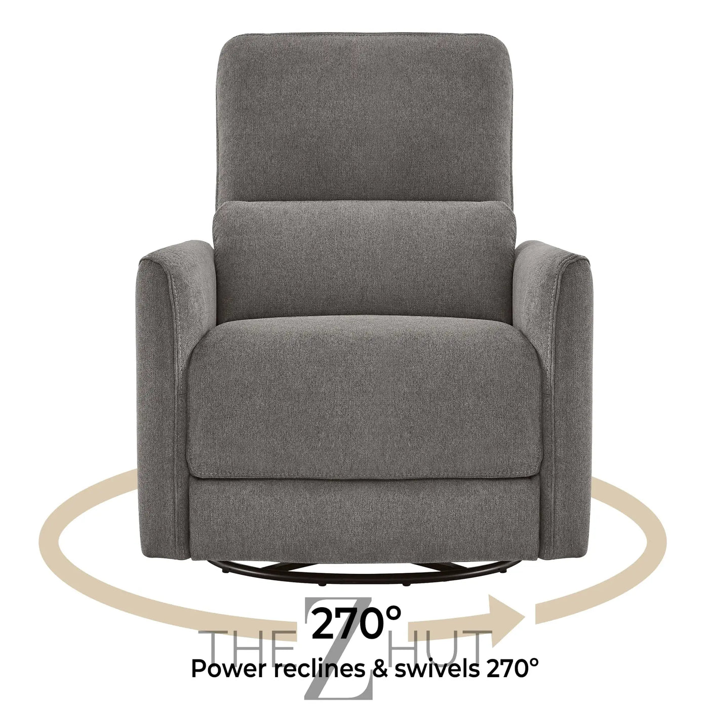 CHITA Power Recliner Chair Swivel Glider, FSC Certified Upholstered Faux Leather Living Room Nursery Reclining Sofa Chair with Lumbar Support, Cognac Brown THE Z HUT