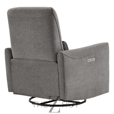 CHITA Power Recliner Chair Swivel Glider, FSC Certified Upholstered Faux Leather Living Room Nursery Reclining Sofa Chair with Lumbar Support, Cognac Brown THE Z HUT
