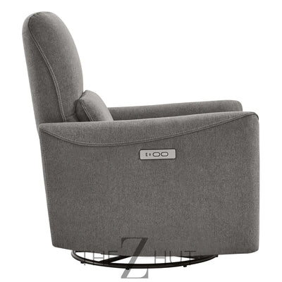CHITA Power Recliner Chair Swivel Glider, FSC Certified Upholstered Faux Leather Living Room Nursery Reclining Sofa Chair with Lumbar Support, Cognac Brown THE Z HUT
