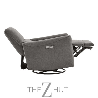 CHITA Power Recliner Chair Swivel Glider, FSC Certified Upholstered Faux Leather Living Room Nursery Reclining Sofa Chair with Lumbar Support, Cognac Brown THE Z HUT