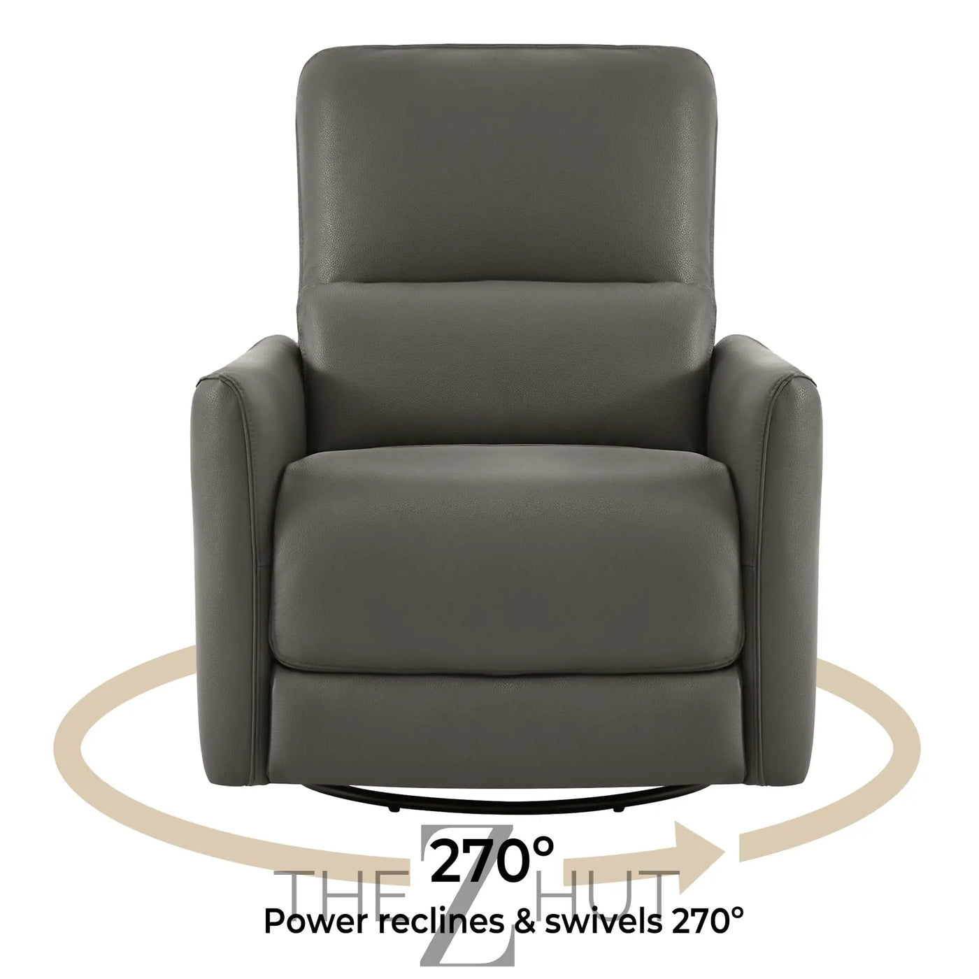 CHITA Power Recliner Chair Swivel Glider, FSC Certified Upholstered Faux Leather Living Room Nursery Reclining Sofa Chair with Lumbar Support, Cognac Brown THE Z HUT