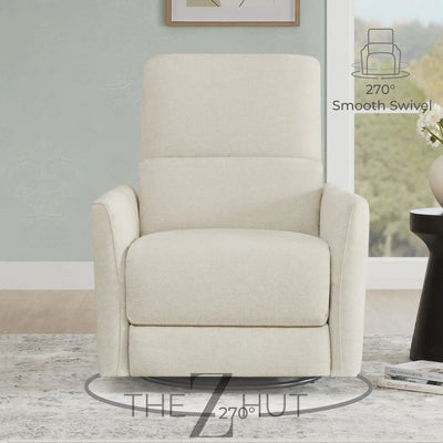 CHITA Power Recliner Chair Swivel Glider, FSC Certified Upholstered Faux Leather Living Room Nursery Reclining Sofa Chair with Lumbar Support, Cognac Brown THE Z HUT