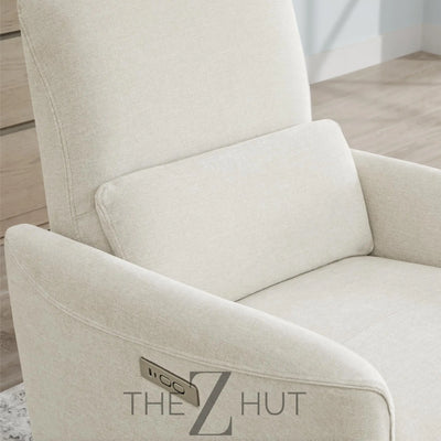 CHITA Power Recliner Chair Swivel Glider, FSC Certified Upholstered Faux Leather Living Room Nursery Reclining Sofa Chair with Lumbar Support, Cognac Brown THE Z HUT