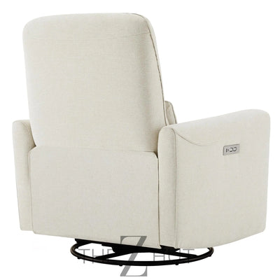 CHITA Power Recliner Chair Swivel Glider, FSC Certified Upholstered Faux Leather Living Room Nursery Reclining Sofa Chair with Lumbar Support, Cognac Brown THE Z HUT