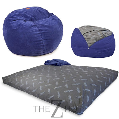 CordaRoy's Chenille Bean Bag-Convertible Bean Bag Chair&Bed-Machine-Washable Chenille Fabric Cover-for Basement,Living Room,Game Room,Dorm & More - Full Size - Charcoal | Made in The USA THE Z HUT