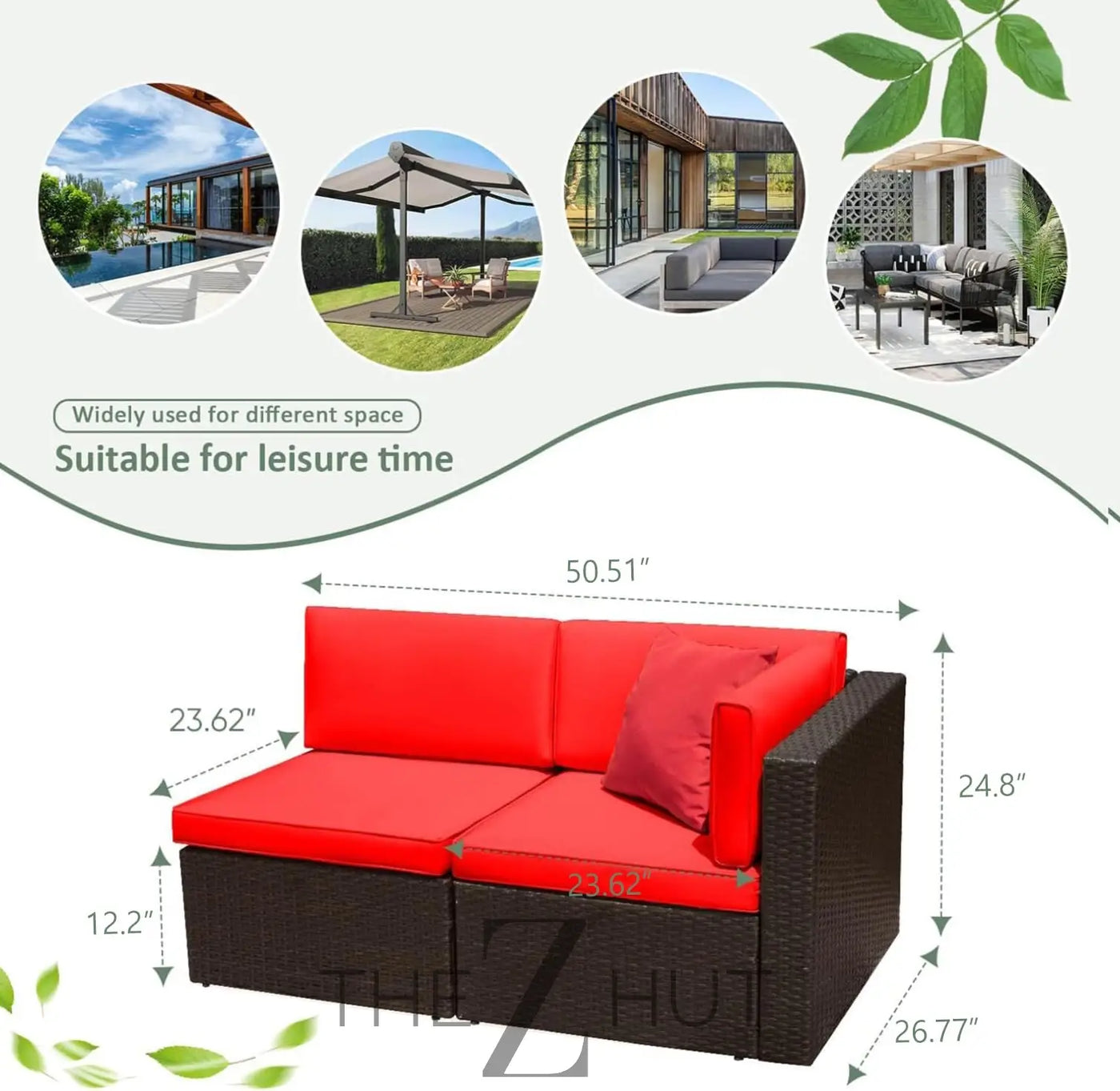 Devoko 5 Pieces Patio Furniture Sets All Weather Outdoor Sectional Patio Sofa Manual Weaving Wicker Rattan Patio Seating Sofas with Cushion and Glass Table(Beige) THE Z HUT
