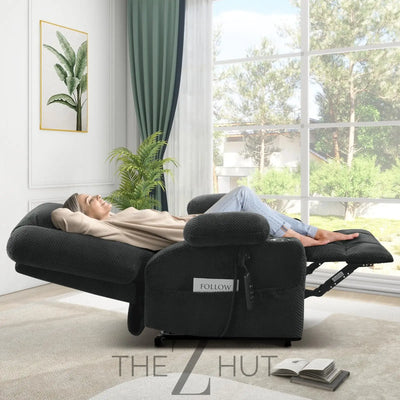Electric Power Large Lift Recliner Chair Sofa with Massage and Heat for Elderly, Oversized Lay Flat Dual Motor Infinite Position Recliner Chair, Side Pockets, Cup Holders, USB Ports (Brown) THE Z HUT