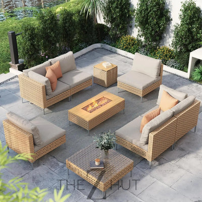 Grand patio 7-Piece Wicker Patio Furniture Set, Boho Outdoor Conversation Set Sectional Sofa with Water Resistant Thick Cushions and Coffee Table, Beige THE Z HUT