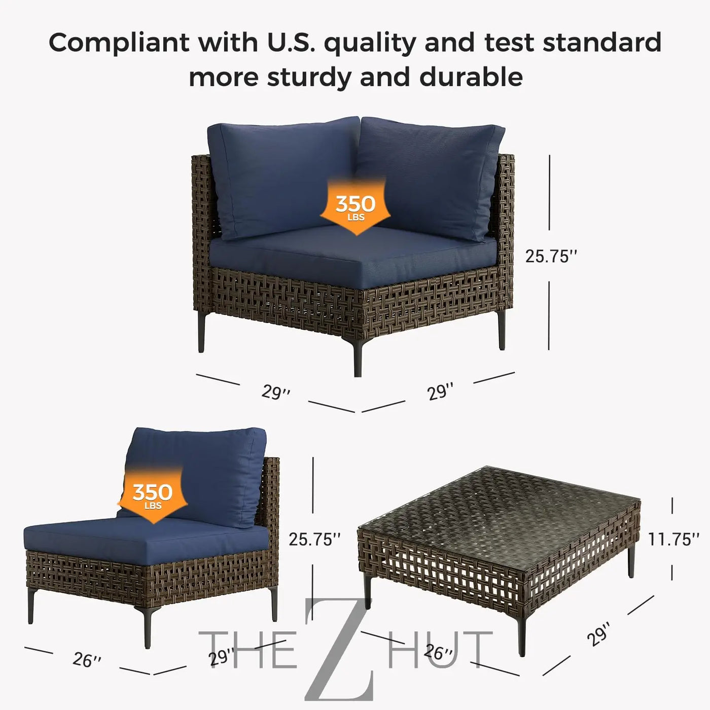 Grand patio 7-Piece Wicker Patio Furniture Set, Boho Outdoor Conversation Set Sectional Sofa with Water Resistant Thick Cushions and Coffee Table, Beige THE Z HUT