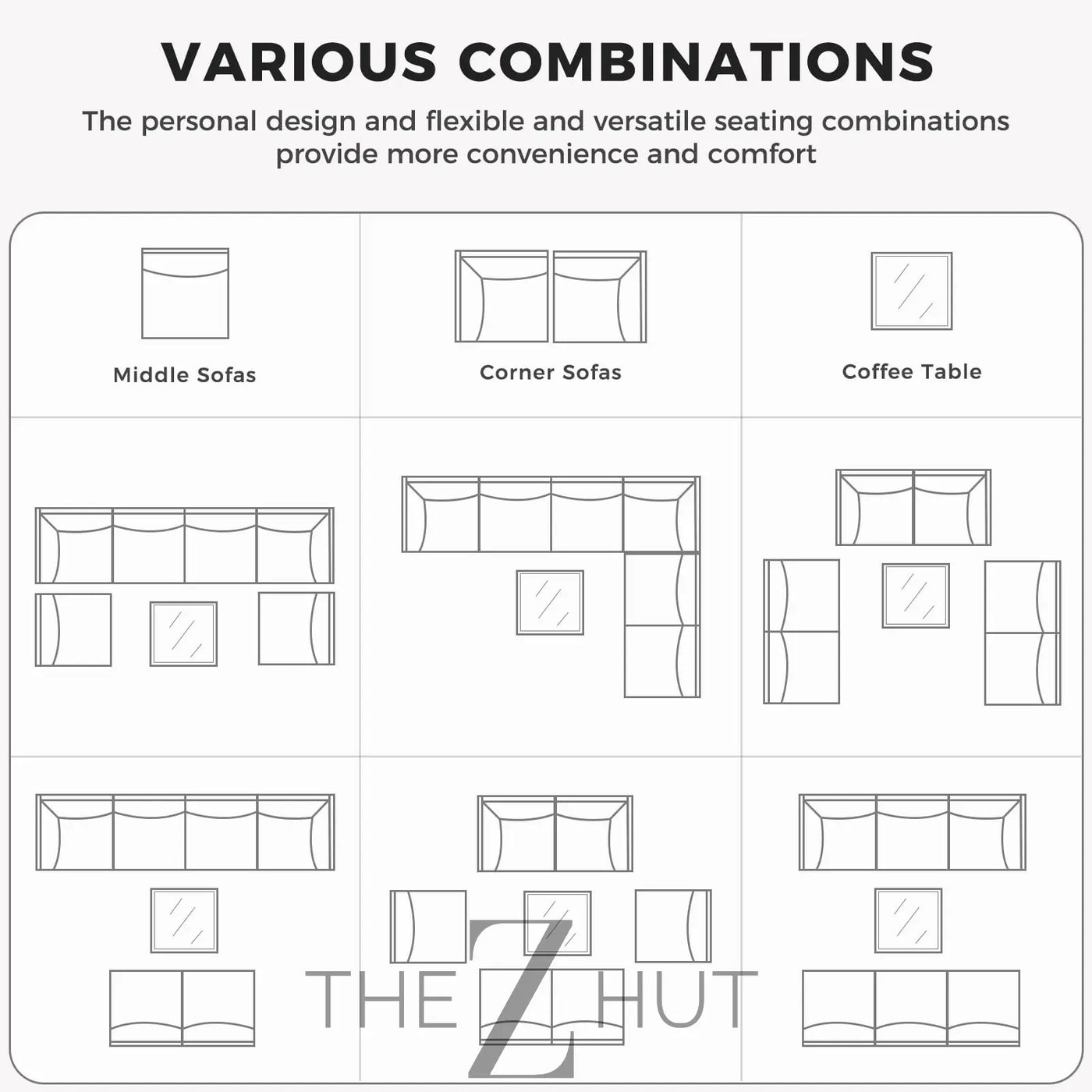 Grand patio 7-Piece Wicker Patio Furniture Set, Boho Outdoor Conversation Set Sectional Sofa with Water Resistant Thick Cushions and Coffee Table, Beige THE Z HUT