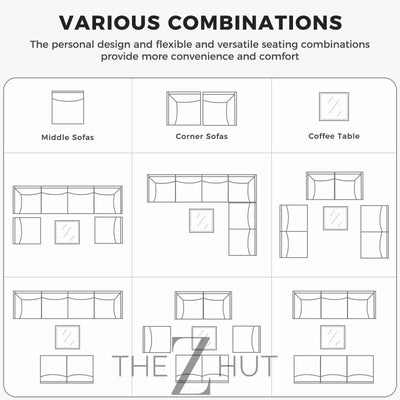 Grand patio 7-Piece Wicker Patio Furniture Set, Boho Outdoor Conversation Set Sectional Sofa with Water Resistant Thick Cushions and Coffee Table, Beige THE Z HUT