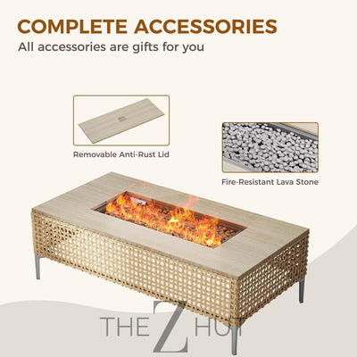 Grand patio 7-Piece Wicker Patio Furniture Set, Boho Outdoor Conversation Set Sectional Sofa with Water Resistant Thick Cushions and Coffee Table, Beige THE Z HUT