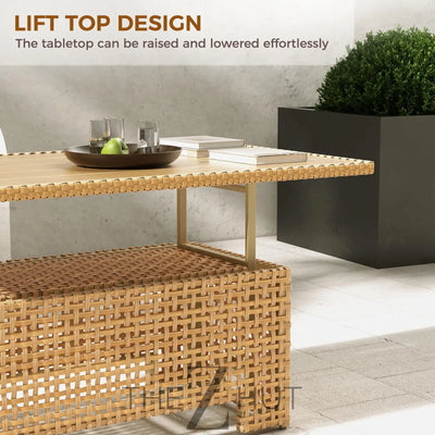 Grand patio 7-Piece Wicker Patio Furniture Set, Boho Outdoor Conversation Set Sectional Sofa with Water Resistant Thick Cushions and Coffee Table, Beige THE Z HUT