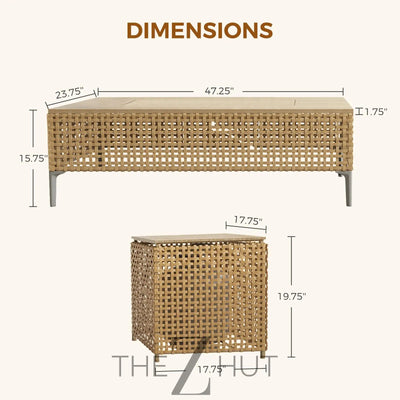 Grand patio 7-Piece Wicker Patio Furniture Set, Boho Outdoor Conversation Set Sectional Sofa with Water Resistant Thick Cushions and Coffee Table, Beige THE Z HUT