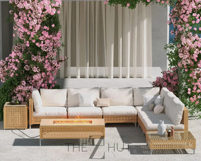 Grand patio 7-Piece Wicker Patio Furniture Set, Boho Outdoor Conversation Set Sectional Sofa with Water Resistant Thick Cushions and Coffee Table, Beige THE Z HUT