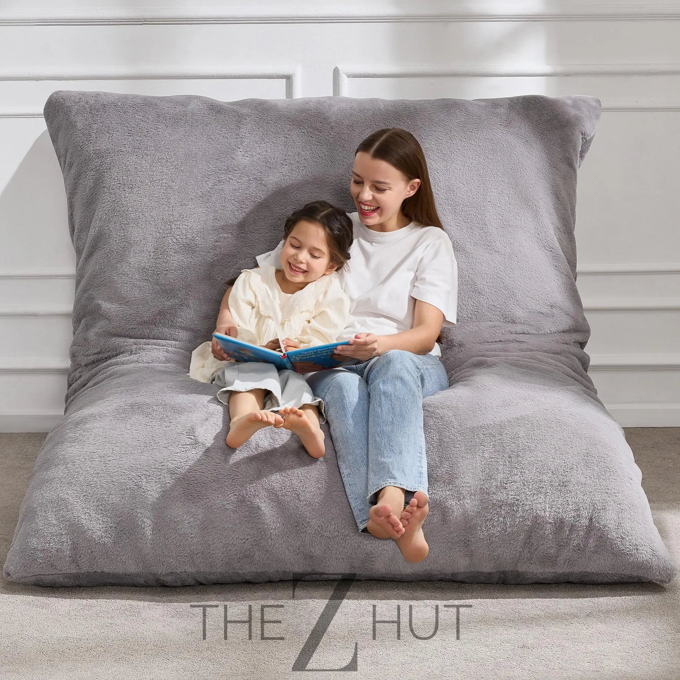 Hobestluk 3 in 1 Bean Bag Chair Giant Bean Bag Chairs Convertible Bean Bag Floor Cushion with Machine Washable Cover, Beanbag Chairs for Adult (Dark Grey) THE Z HUT