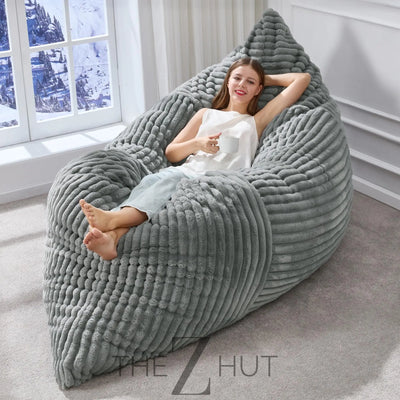 Hobestluk 3 in 1 Bean Bag Chair Giant Bean Bag Chairs Convertible Bean Bag Floor Cushion with Machine Washable Cover, Beanbag Chairs for Adult (Dark Grey) THE Z HUT