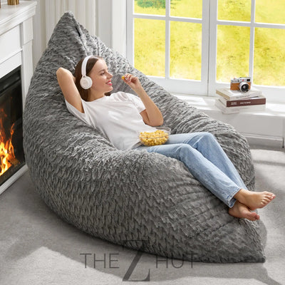 Hobestluk 3 in 1 Bean Bag Chair Giant Bean Bag Chairs Convertible Bean Bag Floor Cushion with Machine Washable Cover, Beanbag Chairs for Adult (Dark Grey) THE Z HUT