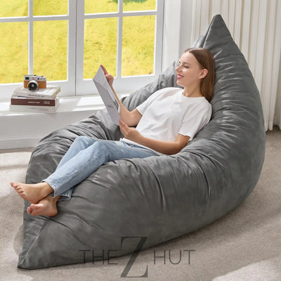 Hobestluk 3 in 1 Bean Bag Chair Giant Bean Bag Chairs Convertible Bean Bag Floor Cushion with Machine Washable Cover, Beanbag Chairs for Adult (Dark Grey) THE Z HUT