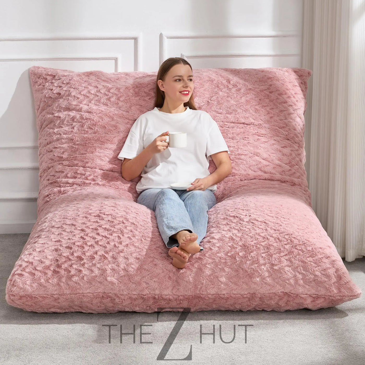 Hobestluk 3 in 1 Bean Bag Chair Giant Bean Bag Chairs Convertible Bean Bag Floor Cushion with Machine Washable Cover, Beanbag Chairs for Adult (Dark Grey) THE Z HUT