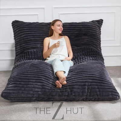 Hobestluk 3 in 1 Bean Bag Chair Giant Bean Bag Chairs Convertible Bean Bag Floor Cushion with Machine Washable Cover, Beanbag Chairs for Adult (Dark Grey) THE Z HUT