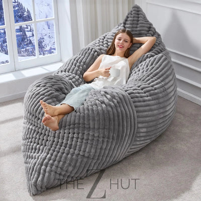 Hobestluk 3 in 1 Bean Bag Chair Giant Bean Bag Chairs Convertible Bean Bag Floor Cushion with Machine Washable Cover, Beanbag Chairs for Adult (Dark Grey) THE Z HUT