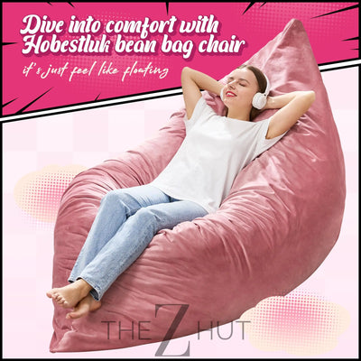 Hobestluk 3 in 1 Bean Bag Chair Giant Bean Bag Chairs Convertible Bean Bag Floor Cushion with Machine Washable Cover, Beanbag Chairs for Adult (Dark Grey) THE Z HUT