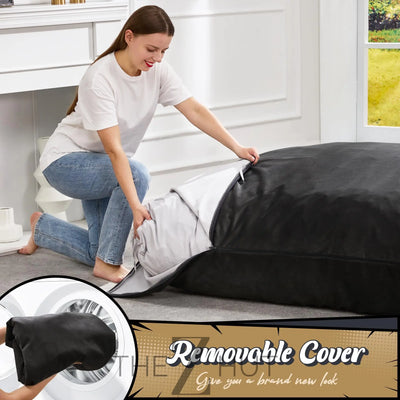 Hobestluk 3 in 1 Bean Bag Chair Giant Bean Bag Chairs Convertible Bean Bag Floor Cushion with Machine Washable Cover, Beanbag Chairs for Adult (Dark Grey) THE Z HUT