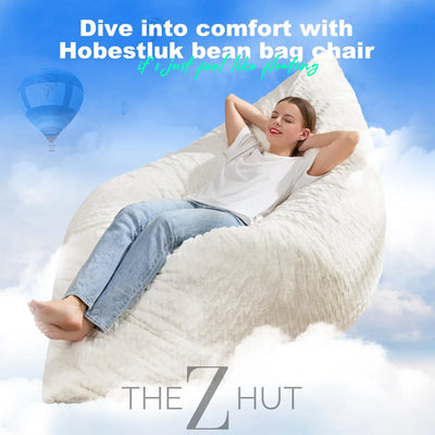 Hobestluk 3 in 1 Bean Bag Chair Giant Bean Bag Chairs Convertible Bean Bag Floor Cushion with Machine Washable Cover, Beanbag Chairs for Adult (Dark Grey) THE Z HUT